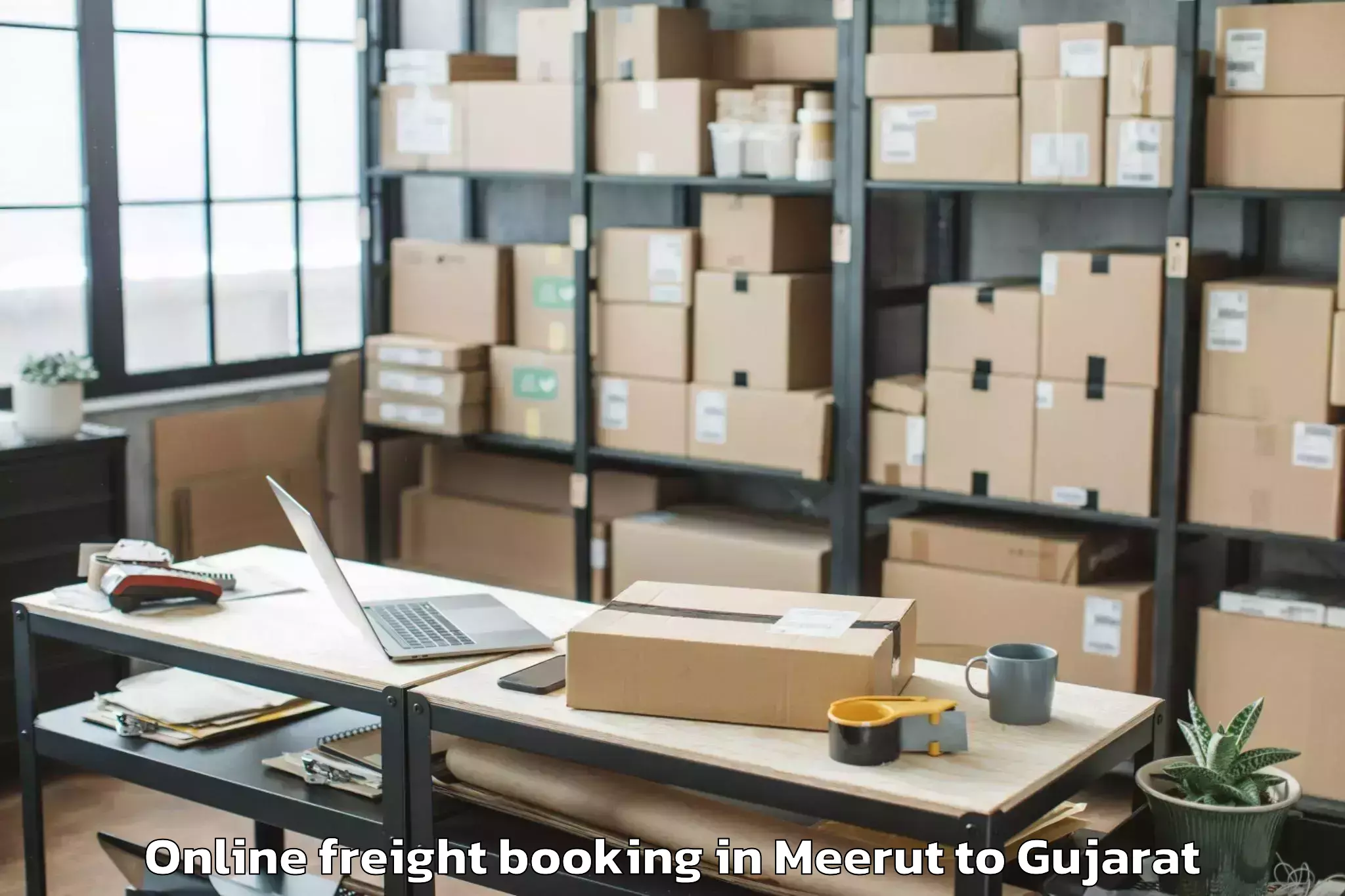 Quality Meerut to Sankheda Online Freight Booking